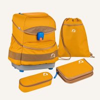 finkid schulranzen set buddy 4tlg golden yellow cinnamon