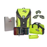 DerDieDas Schulranzen Ergoflex Max Superflash Neon Fighter 5 tlg.