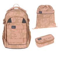 Lässig Schulrucksack Bold Origin Leaves Caramel 3 tlg.