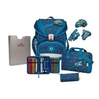 DerDieDas Schulrucksack Ergoflex Superlight Blue Speed 5 tlg.