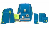 Lässig Schulranzen Set Boxy Unique Blue 7 tlg.