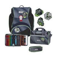 Scout Schulranzen Alpha Superflash Black Spider 5 tlg.