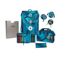 DerDieDas Schulranzen Ergoflex Max LED Happy Monster 5 tlg.