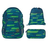 Coocazoo Schulrucksack Mate Lime Stripe 3 tlg. (1)