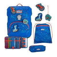 Scout Schulranzen Neo Superflash Blue Dino 4 tlg.