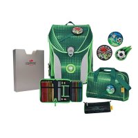 DerDieDas Schulrucksack Ergoflex Max Soccer Green 5 tlg.