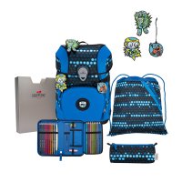 DerDieDas Schulranzen ErgoFlex Tiny Superflash Blue Robot 5 tlg