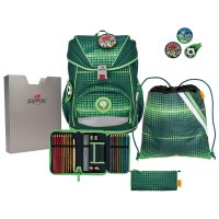 DerDieDas Schulrucksack Ergoflex Soccer Green 5 tlg - Sportbeutel