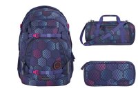 Coocazoo Schulrucksack Mate Indigo Illusion 3 tlg.