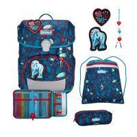 Scout Schulranzen Neo LED White Unicorn 4 tlg.