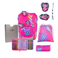 DerDieDas Schulranzen ErgoFlex Tiny NEON Punkie 5 tlg