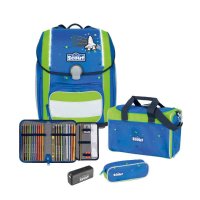 Scout Schulranzen Genius Safety Light Blue Space 4 tlg.