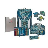 DerDieDas Schulrucksack Ergoflex Max Monster Truck 5 tlg.