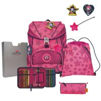 DerDieDas Schulrucksack Ergoflex Superflash Neon Star 5 tlg.