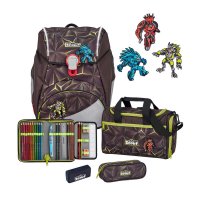 Scout Schulranzen Alpha Safety Light Dark Beast 5 tlg.